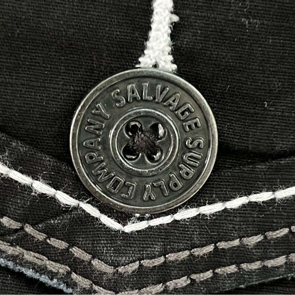 Salvage Supply Co. Buckle Brand Men’s Shorts Size 38 Waist Black/White Stitch - Picture 9 of 11